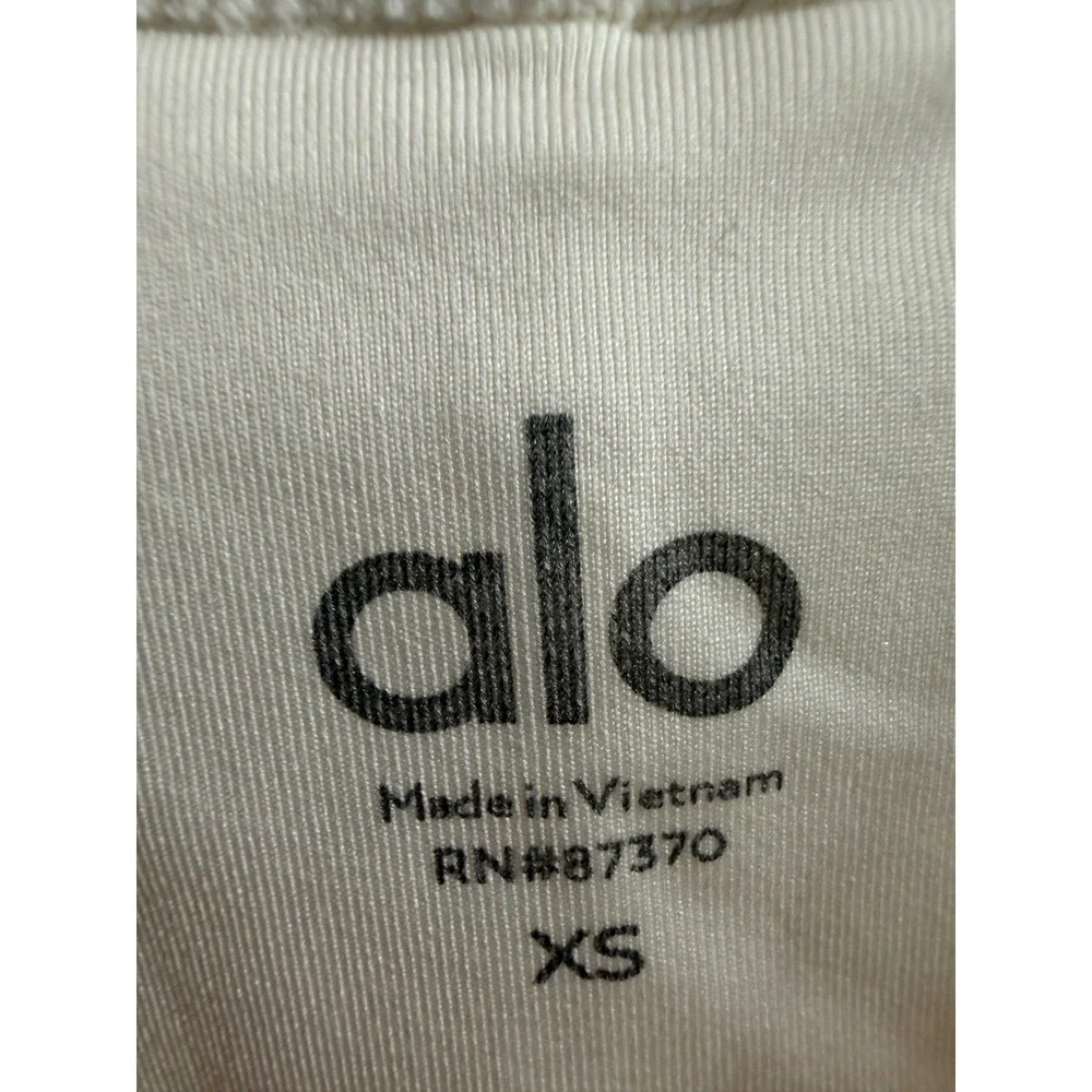 Alo Yoga Goddess Ribbed Go-To Dress Ivory Cream Mini Racerback XS